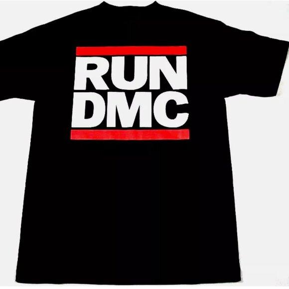 RUN DMC JMJ Retro T-shirt Rap Hip Hop Shirt Tee Black New - Picture 1 of 2